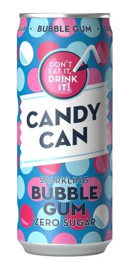 330ml Candy Can Sparkling Drink - Bubble Gum flavour zero sugar