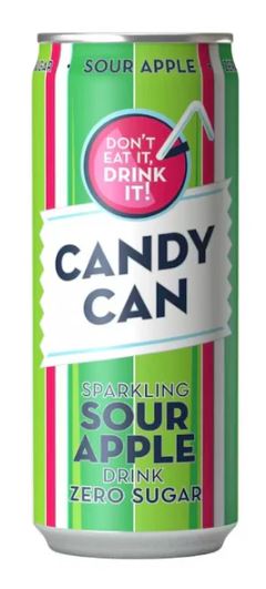 330ml Candy Can Sparkling Drink - Sour Apple flavour zero sugar
