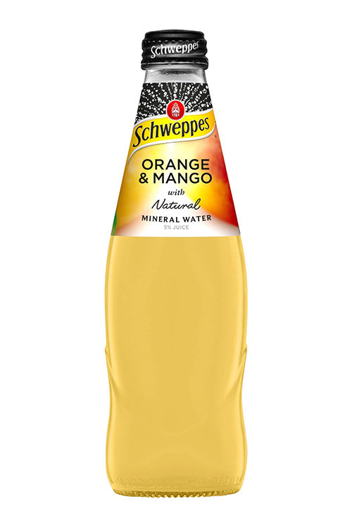 300ml Glass Bottle Schweppes Orange Mango Mineral Water