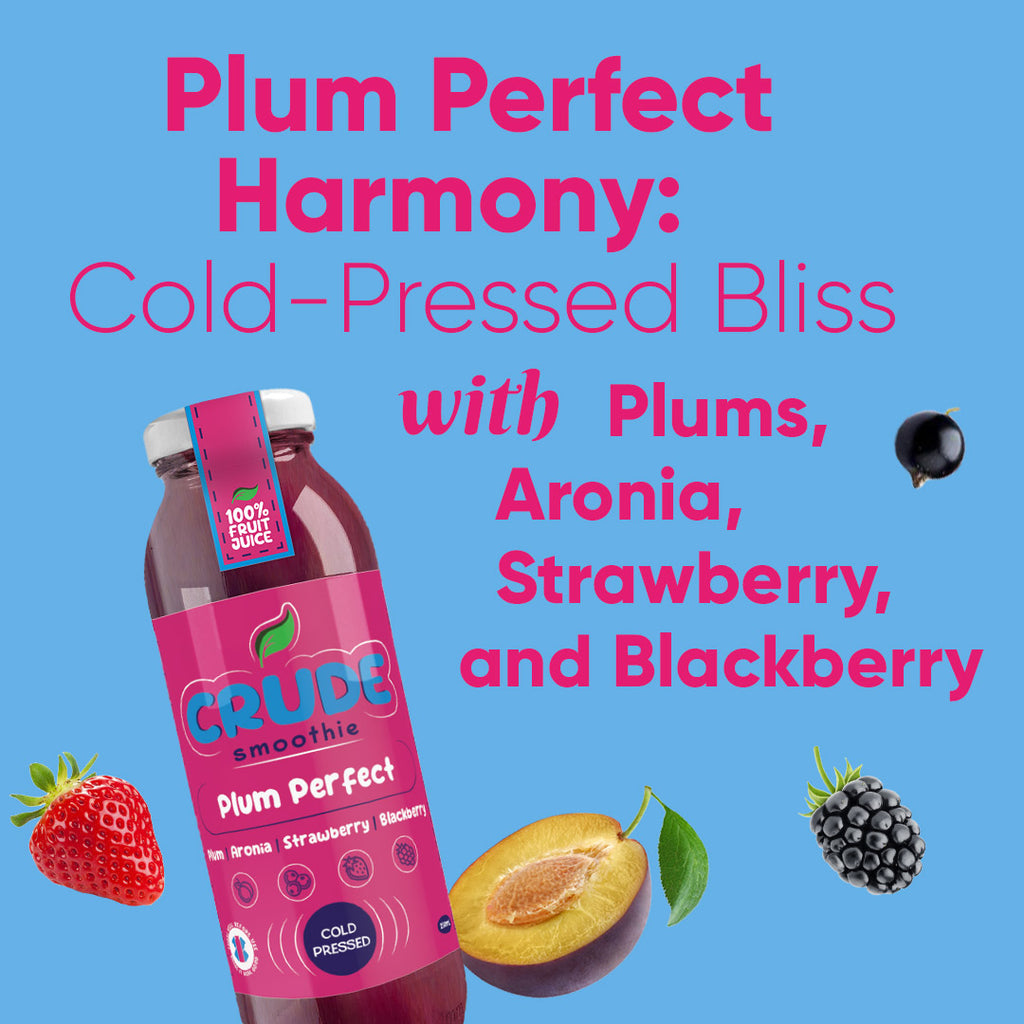 Plum Perfect Harmony: Cold-Pressed Juice with Plums, Aronia, Strawberry, and Blackberry