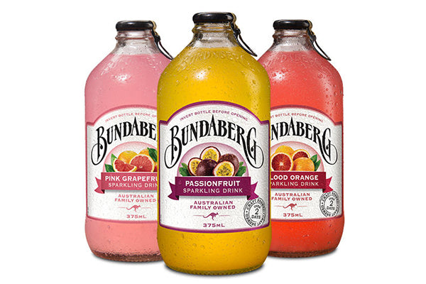 375ML Bundaberg Sparkling - Pink Grapefruit, Passionfruit, Blood Orange