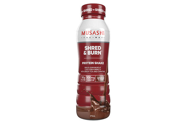 375ml Musashi Shred and Burn Protein Shake Chocolate