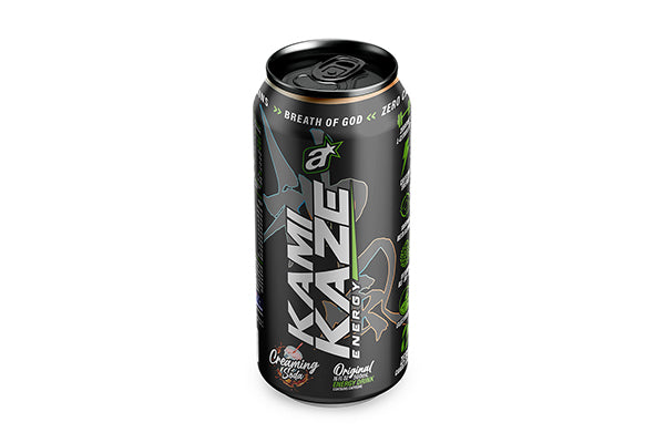 A can of kamikaze energy drink creaming soda flavour