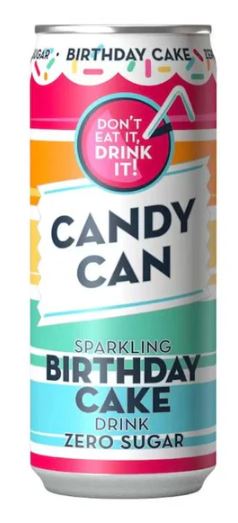330ml Candy Can Sparkling Drink - Birthday Cake flavour zero sugar