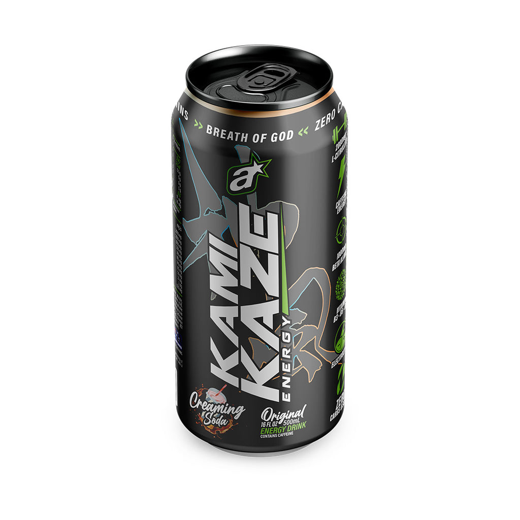 A can of kamikaze energy drink creaming soda flavour