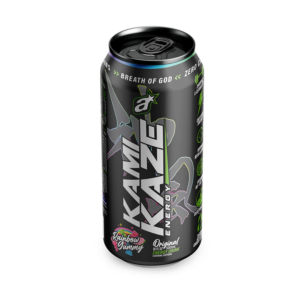 A can of kamikaze energy drink rainbow g flavour