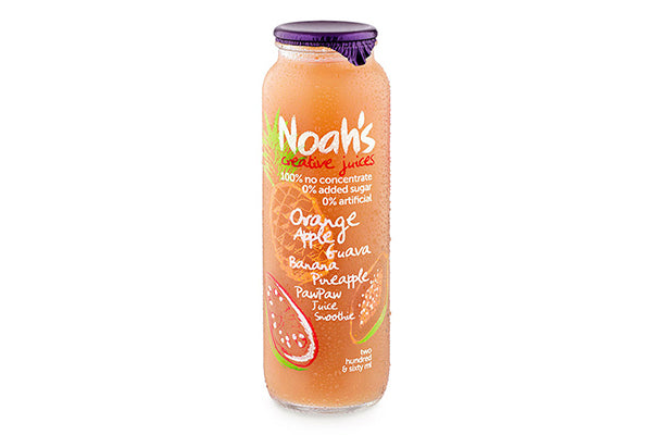 bottle noah's cretives smoothie - orange, apple, guava banana smooties