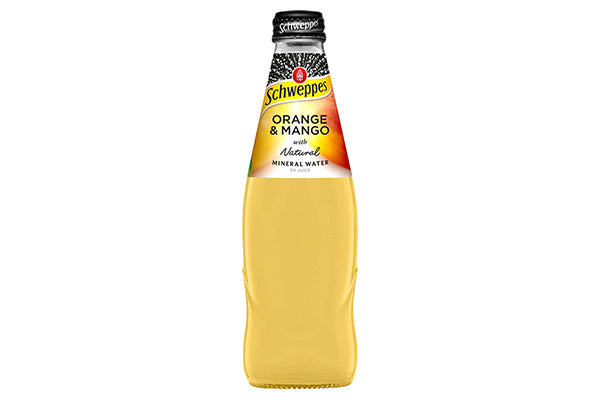 300ml Glass Bottle Schweppes Orange Mango Mineral Water