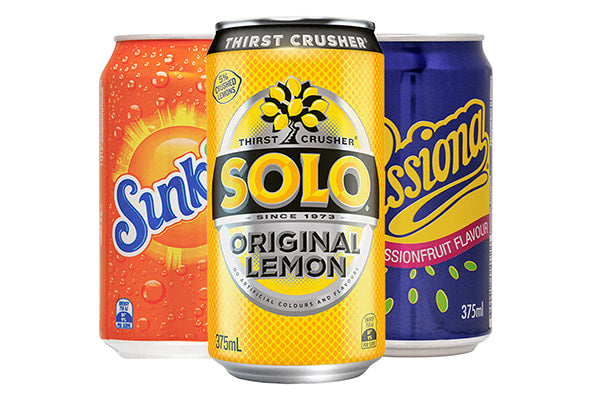 375ml Schweppes Sunkist, Solo, Passiona