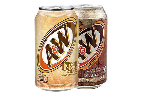 355ml A & W Cream Soda and Root Beer Can