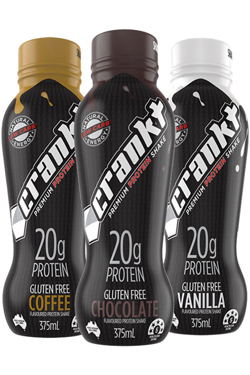 375ml Crankt Protein Shake - Coffee, Chocolate, Vanilla Flavour